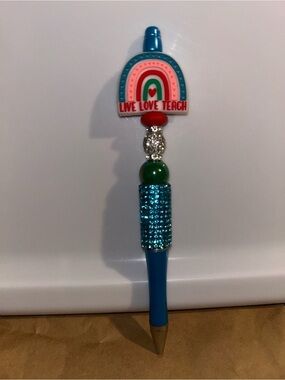 Live Love Teach Blue Rainbow Pen